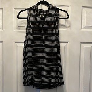 Max Studio Black and White Striped Blouse